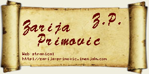 Zarija Primović vizit kartica